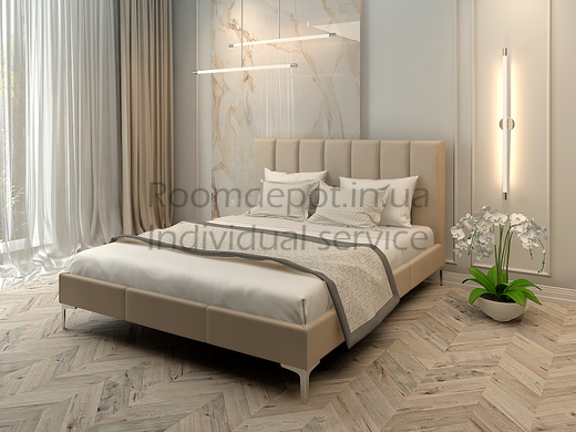 Ліжко Неаполь з м'яким узголів'ям ЛЕВ 140х200 см Категорія тканини 1  RD1329-4 фото