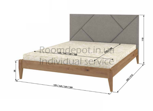 Дерев'яне ліжко Нью-Йорк MebiGrand 160х200 см Вільха Вільха RD208-36 фото