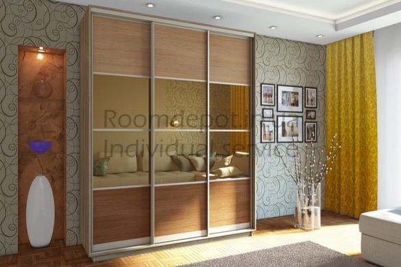 Шафа-купе тридверна 190x220x45 см Garant Дуб крафт золотой Дуб крафт золотий RD2176 фото