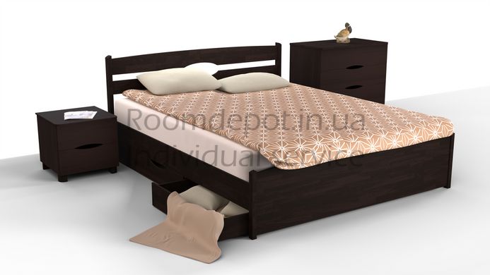 Ліжко з ящиками Ликерія Люкс Мікс Меблі 200х200 см Горіх темний Горіх темний RD54-24 фото