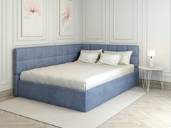 Кровать Торонто мягкая с ПМ Синий Roz2861 фото
