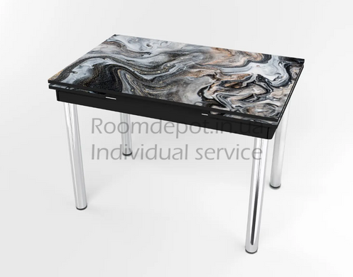 Стол обеденный Maxi-1 base Джем Черный Рисунок на столешнице 70x110 см Черный RD2838-4 фото