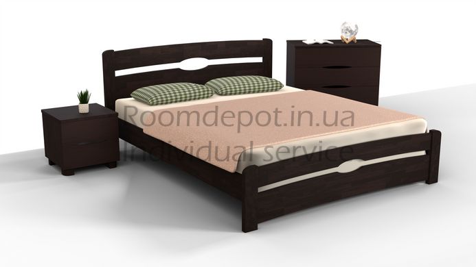 Кровать двуспальная Каролина Микс Мебель 180х200 см Орех темный Орех темный RD46-8 фото