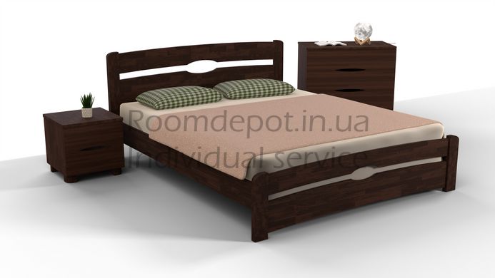 Кровать двуспальная Каролина Микс Мебель 140х200 см Орех темный Орех темный RD46 фото