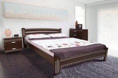 Ліжко з фрезеруванням Пальміра Мікс Меблі 160х200 см Горіх темний Горіх темний RD33 фото