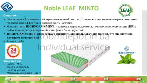 Матрац Leaf Minto Latona 160х200 см Noble  RD708-10 фото