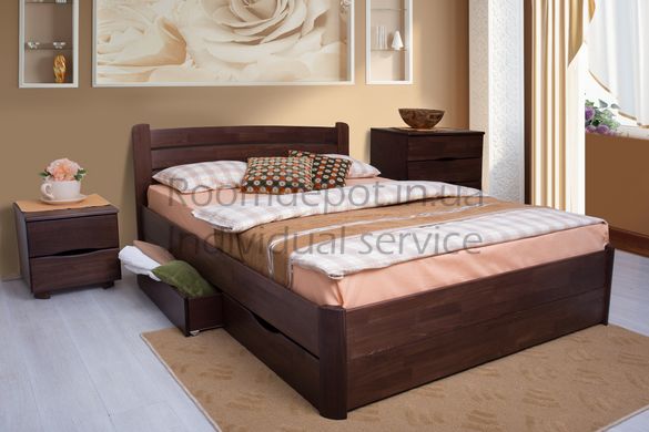 Кровать София с ящиками Микс Мебель 140х200 см Орех темный Орех темный RD41 фото