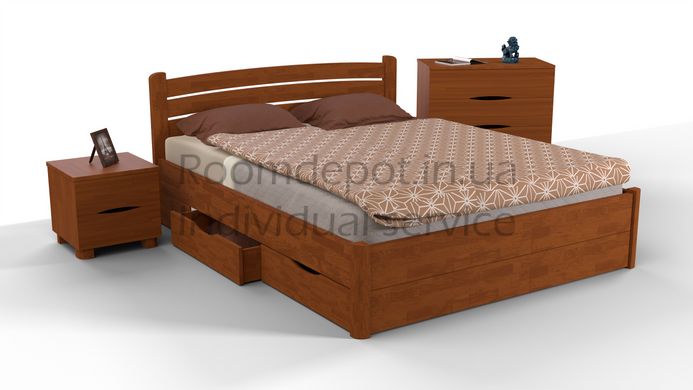 Кровать София с ящиками Микс Мебель 140х200 см Орех темный Орех темный RD41 фото