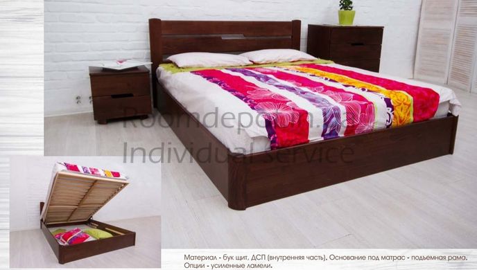 Ліжко Айріс з підйомним механізмом Олімп 140х190 см Венге Венге RD1240 фото