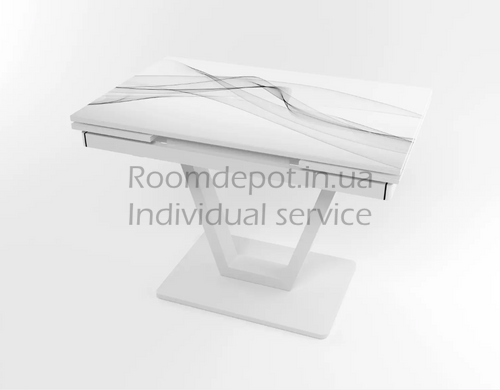 Стіл обідній Maxi V base Джем Білий Малюнок на столешні 70x110 см Білий RD2840 фото