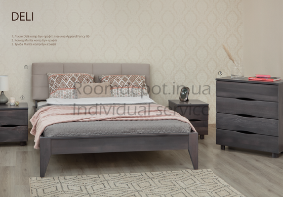 Кровать с обивкой Дели Олимп 180х200 см Венге Венге RD1485-18 фото