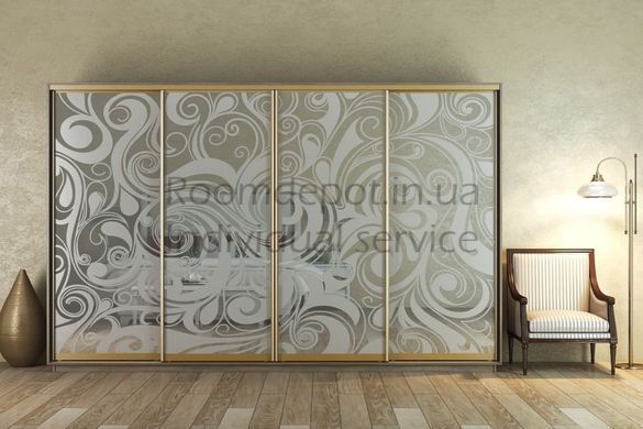 Шкаф-купе четырехдверный 340x220x45 см Garant Дуб крафт золотой Дуб крафт золотой RD1353 фото