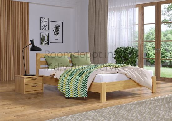 Дерев'яне ліжко Рената Люкс Естелла 120х200 см Горіх світлий, Щит Горіх світлий RD1746-74 фото
