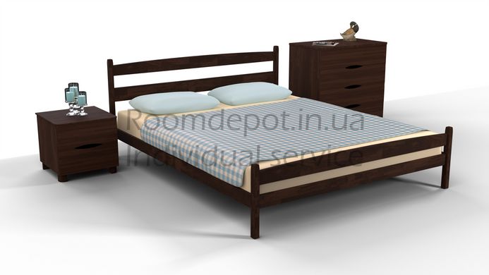 Ліжко двоспальне Ликерія Мікс Меблі 180х200 см Горіх темний Горіх темний RD51-10 фото