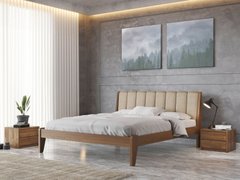 Кровать Токио с мягким изголовьем 50 ЛЕВ Бук натуральный 90х200 см Бук натуральный RD1751 фото