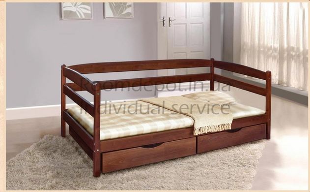 Ліжко з ящиками Єва Мікс Меблі 70х140 см Горіх темний Горіх темний