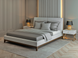 Ліжко Кальярі з м'яким узголів'ям ЛЕВ 160х190 см Категорія тканини 1 RD2863-7 фото 1