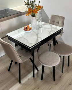 Стол обеденный раскладной со стульями и табуретами Slim Джем 65x90 см  RD1890 фото