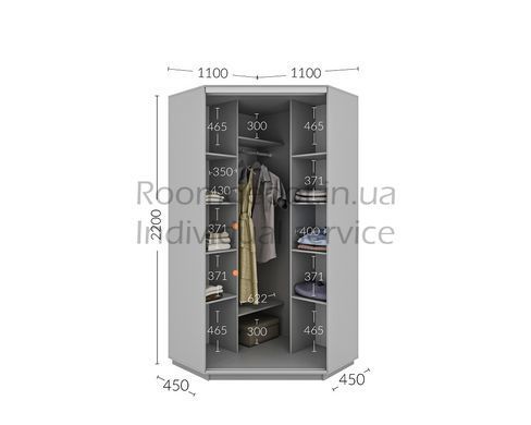 Шкаф-купе угловой 110x220x110x45 см Garant Дуб крафт золотой Дуб крафт золотой RD1373 фото