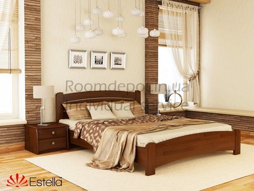 Деревянная кровать Венеция Люкс Эстелла 160х190 см Орех темный, Щит Орех темный RD97 фото