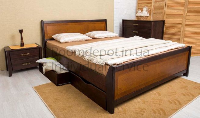 Ліжко Сіті з інтарсією і ящиками Олімп 180х200 см Бук натуральний Бук натуральний RD1247-18 фото