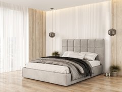 Кровать Сантьяго мягкая с ПМ Серый Roz1362 фото