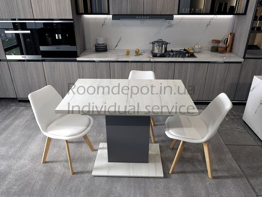 Стол кухонный Бостон Doros Дуб крафт белый/Графит 81339368 Дуб крафт белый/Графит RD3120 фото