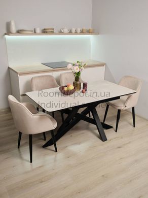 Стол обеденный раскладной Lars HPL с креслами Luna Джем 80x150 см  RD2024 фото