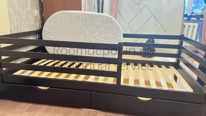 Дитяче ліжко для дівчинки Ніка MebiGrand 90х190 см Горіх темний Горіх темний RD2687-45 фото