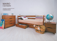 Ліжко з ящиками Маріо Олімп 70х140 см Горіх темний Венге RD1254 фото