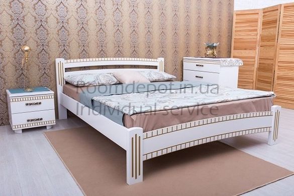 Кровать Милана Люкс с фрезеровкой Олимп 140х200 см Венге Венге RD1348 фото