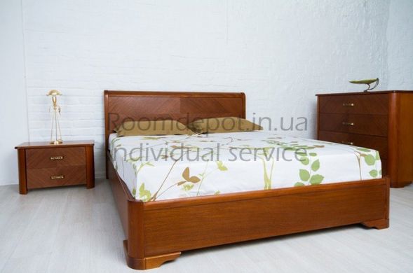 Кровать Милена с интарсией Олимп 140х200 см Орех Орех RD1281-8 фото