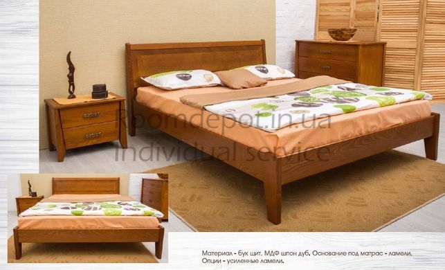 Ліжко Сіті без ізніжжя з інтарсією Олімп 140х200 см Бук натуральний Бук натуральний RD1241-6 фото