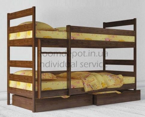 Двухъярусная кровать Ясна Олимп 80х190 см Орех Орех RD1110-2 фото