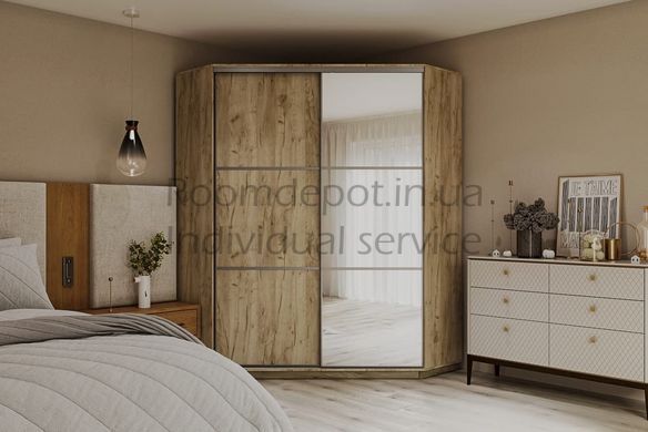 Шкаф-купе угловой 150x220x150x45 см Garant Дуб крафт золотой Дуб крафт золотой RD832 фото