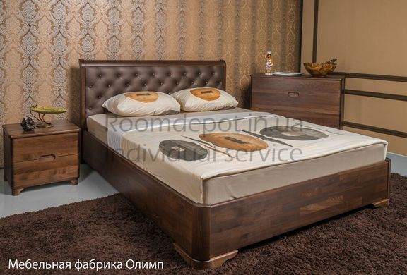 Ліжко з механізмом Мілена преміум м'яка Олімп 200х200 см Горіх Горіх RD43-46 фото
