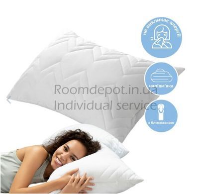 Подушка Nordic Comfort+ з блискавкою IDEIA 40*60 Білий RD3044 фото