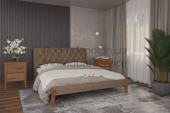 Дерев'яне ліжко Рим MebiGrand 140х190 см Вільха Вільха RD1032-20 фото