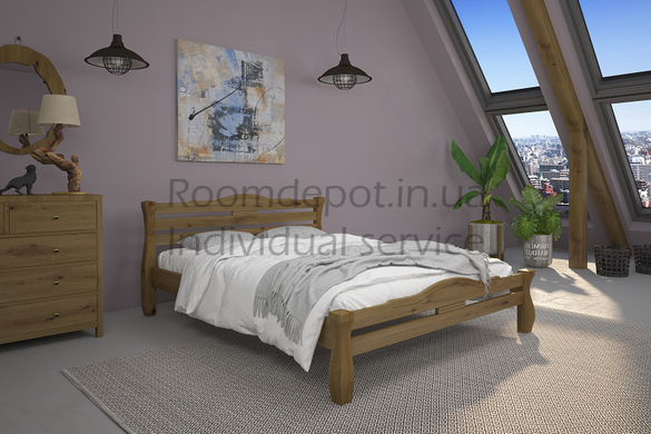 Дерев'яне ліжко Монако MebiGrand 140х200 см Вільха Вільха RD1424-11 фото