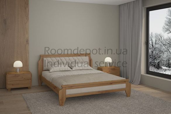 Кровать с мякой спинкой Ліон 140 х 200 см Орех темный MebiGrand Орех темный RD2507-32 фото