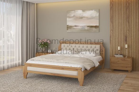 Кровать с мякой спинкой Ліон 140 х 200 см Орех темный MebiGrand Орех темный RD2507-32 фото