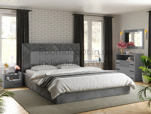 Кровать Модерн с подъемным механизмом Арбор Древ Сосна 160х200 см Серый Серый RD3038 фото