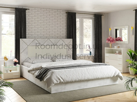 Ліжко Модерн з підйомним механізмом Арбор Древ Сосна 160х200 см Сірий Сірий RD3038 фото