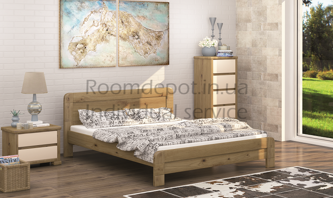 Дерев'яне ліжко Тоскана MebiGrand 140х200 см Венге Венге RD1421-14 фото