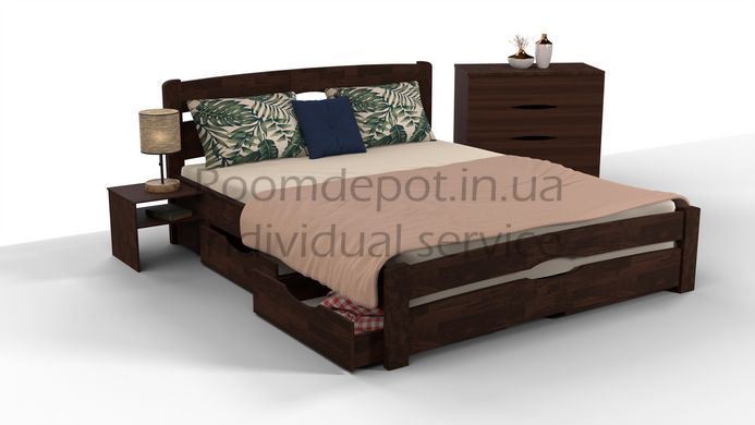 Ліжко з ящиками Кароліна Мікс Меблі 80х200 см Горіх темний Горіх темний RD1079 фото