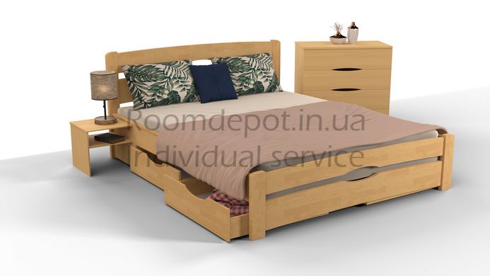 Ліжко з ящиками Кароліна Мікс Меблі 200х200 см Горіх темний Горіх темний RD1079-30 фото