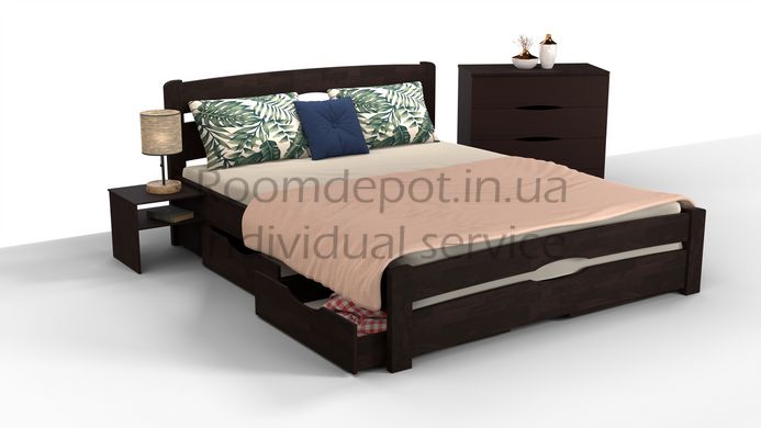 Кровать с ящиками Каролина Микс Мебель 200х200 см Орех темный Орех темный RD1079-30 фото
