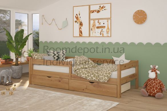 Ліжко дерев'яне з ящиками Атланта літл Горіх світлий Roz967 фото