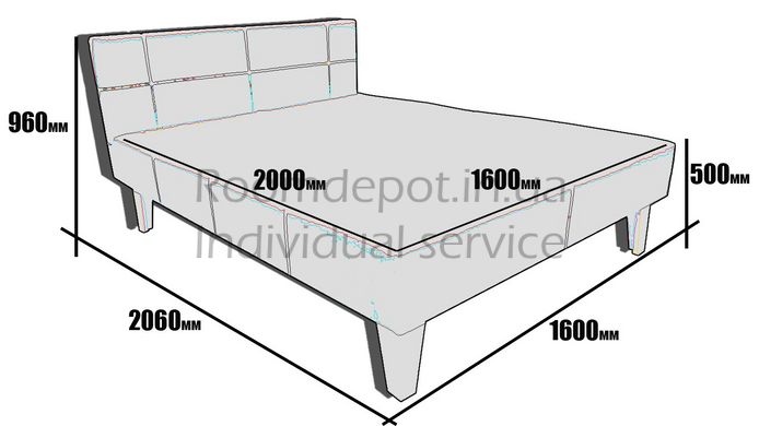 Кровать Афина Юдин 160х200 см Категория ткани 0  RD1668 фото