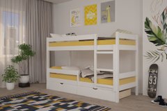 Двох'ярусне ліжко з ящиками та огорожею Атланта міні Білий Roz273 фото